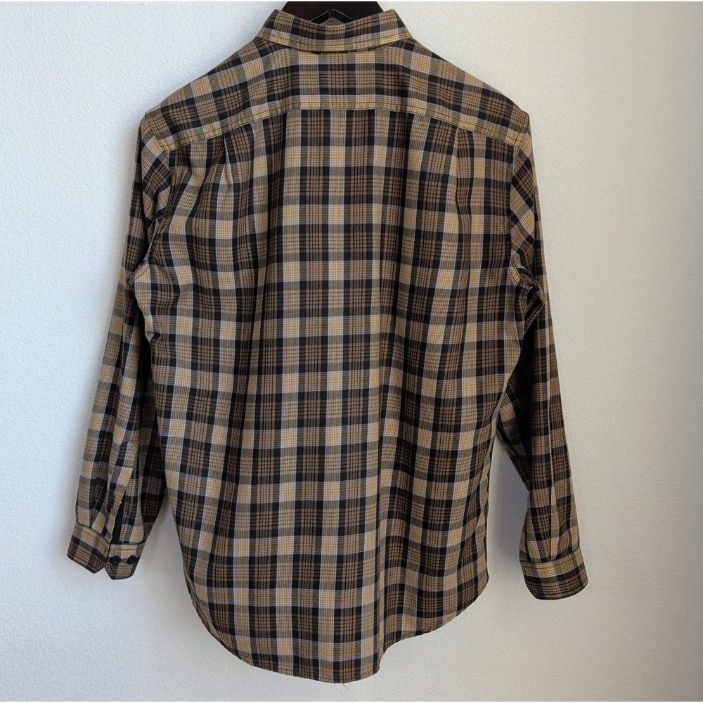 Eddie Bauer First Ascent Plaid Shirt Mens Large L Brown Tan Yellow Button Down - Picture 10 of 13